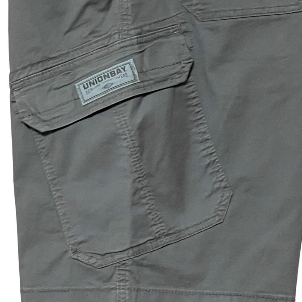 UNIONBAY Twill Cargo Shorts Men’s 38 Gray Adventurous Lightweight Y18TLYD NWT - Picture 3 of 14